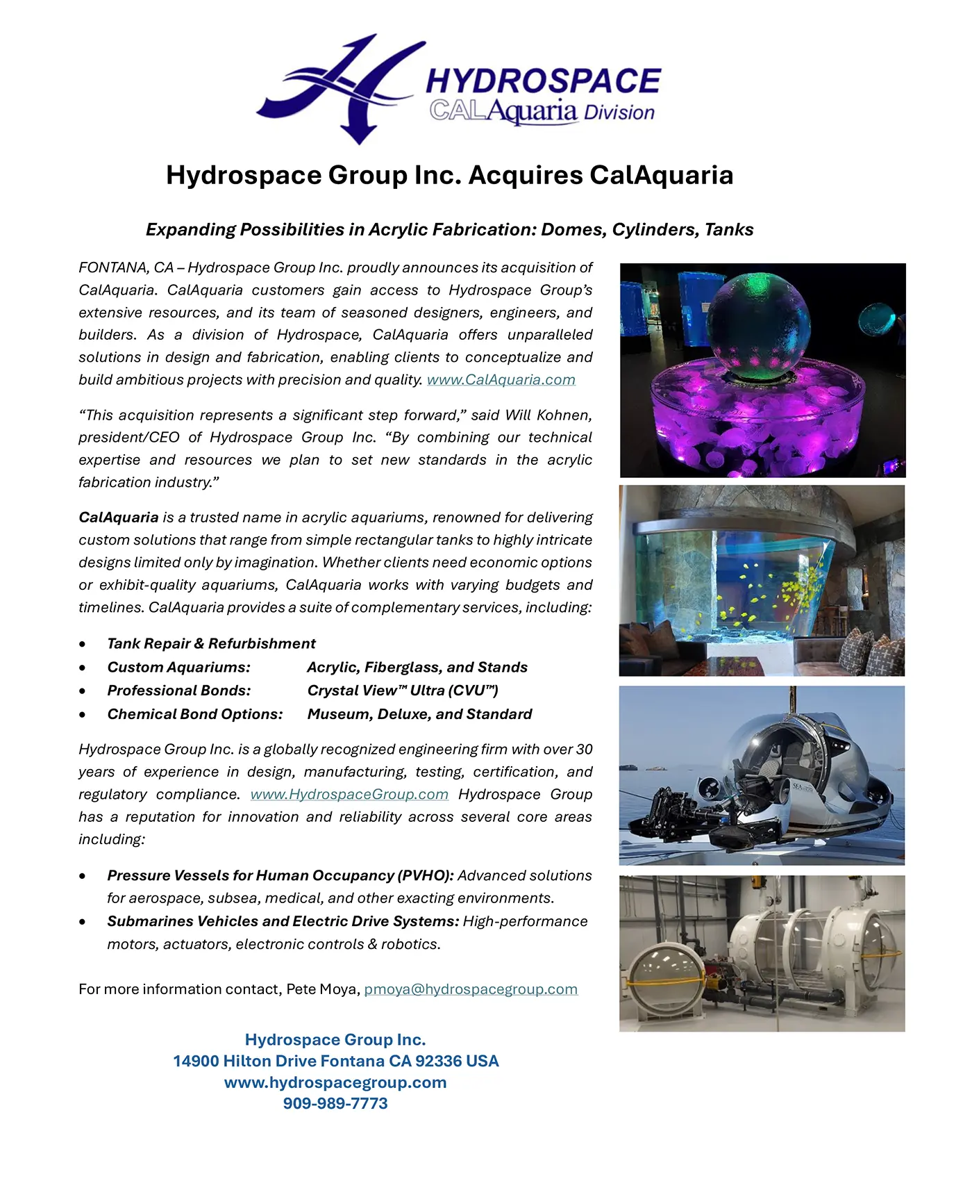 CalAquaria Acquisition
